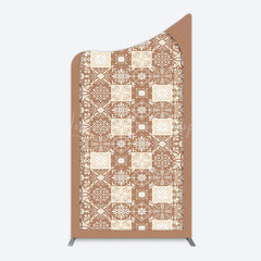 Lofaris Vintage Brown Plaid Floral Pattern Arch Backdrop