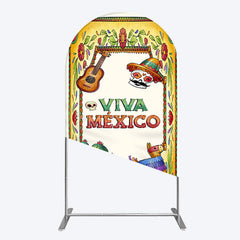 Lofaris Vintage Cactus Skull Viva Mexico Party Arch Backdrop