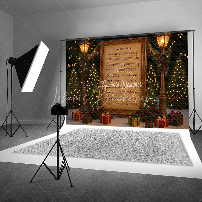 Lofaris Vintage Christmas Carol Sheet Music Photography Backdrop ’Cantique de No?l’ O Holy Night Themed Background