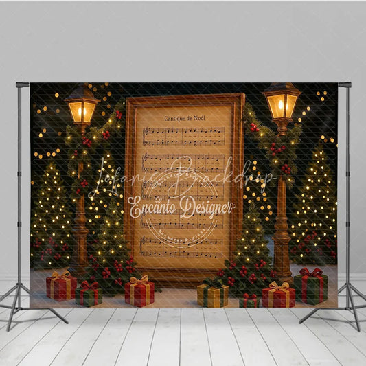 Lofaris Vintage Christmas Carol Sheet Music Photography Backdrop ’Cantique de No?l’ O Holy Night Themed Background