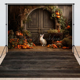 Lofaris Vintage Door Bunny Carrot Easter Combo Set Backdrop