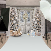 Lofaris Vintage Elegant Stone Door Christmas Tree Backdrop