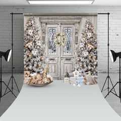 Lofaris Vintage Elegant Stone Door Christmas Tree Backdrop
