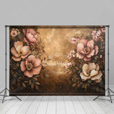 Lofaris Vintage Floral Oil Painting Photography Backdrop Dark Academia Style with Muted Pink Peonies Moody Still Life Prop