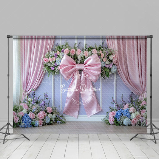 Lofaris Vintage Floral Pink Bow Tie Photography Backdrop