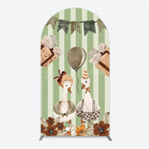 Lofaris Vintage Goose Couple Arch Backdrop for Birthday or Baby Shower Rustic Farm Themed Watercolor Storybook Decor