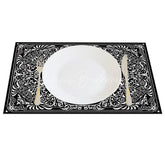 Lofaris Vintage Gothic Skeleton Hand and Rose Set of 4 Placemats for Spooky Halloween Elegant Dining Decor