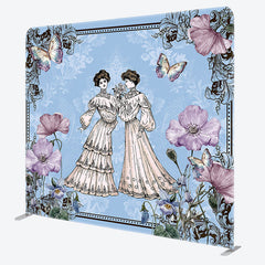 Lofaris Vintage Lady Garden Paint Floral Pillow Cover Backdrop
