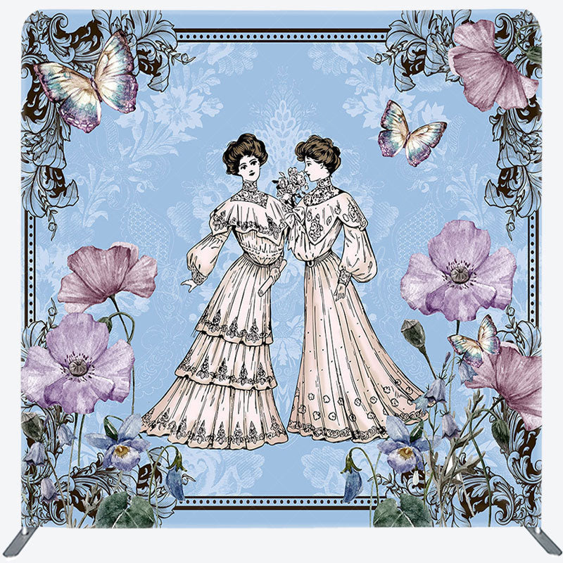 Lofaris Vintage Lady Garden Paint Floral Pillow Cover Backdrop