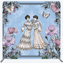 Lofaris Vintage Lady Garden Paint Floral Pillow Cover Backdrop