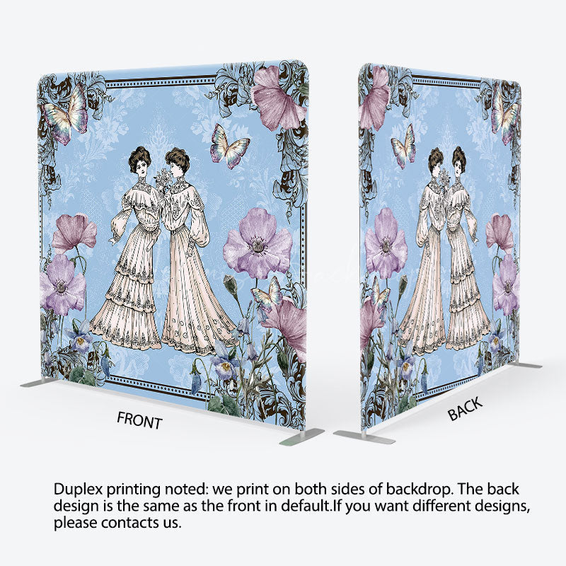 Lofaris Vintage Lady Garden Paint Floral Pillow Cover Backdrop
