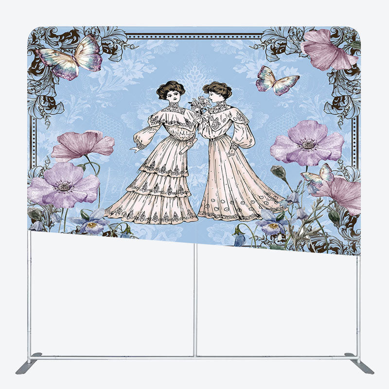 Lofaris Vintage Lady Garden Paint Floral Pillow Cover Backdrop