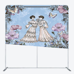 Lofaris Vintage Lady Garden Paint Floral Pillow Cover Backdrop