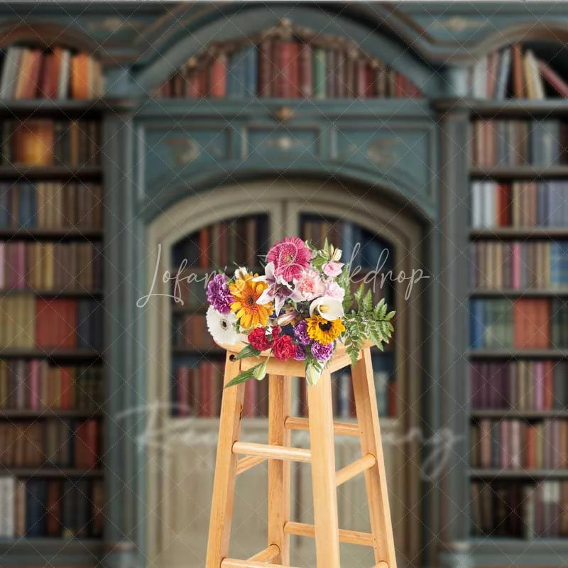 Lofaris Vintage Library Bookshelf Backdrop Magic School Study Room Photography Background Antique Bookcase Photo Prop