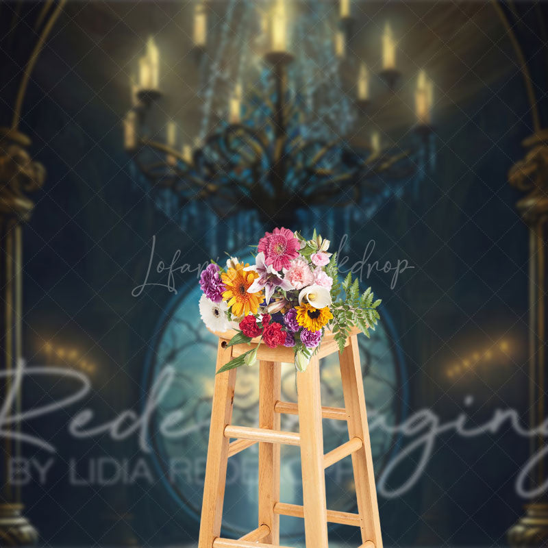 Lofaris Vintage Magic Chandelier Architecture Photo Backdrop