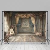 Lofaris Vintage Medieval Room Floral Wedding Photo Backdrop