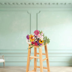 Lofaris Vintage Mint Accent Wall Chair Vase Photo Backdrop