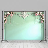 Lofaris Vintage Mint Floral Accent Wedding Backdrop