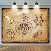 Lofaris Vintage Parchment Navigation Happy Birthday Backdrop