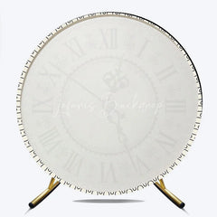 Lofaris Vintage Roman Numeral Clock Round Backdrop Antique Ivory Timepiece Photography Cover