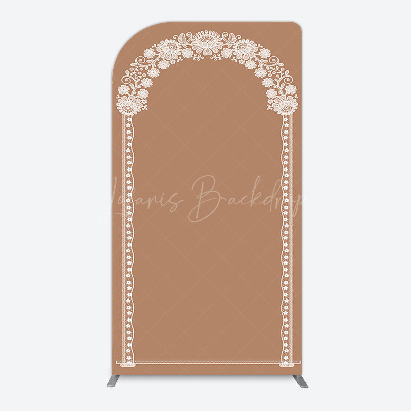 Lofaris Vintage Romantic White Lace Wedding Arch Backdrop