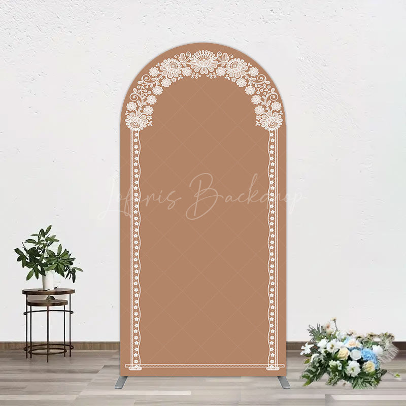 Lofaris Vintage Romantic White Lace Wedding Arch Backdrop