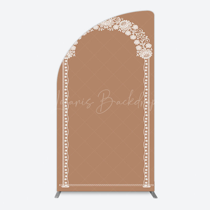 Lofaris Vintage Romantic White Lace Wedding Arch Backdrop