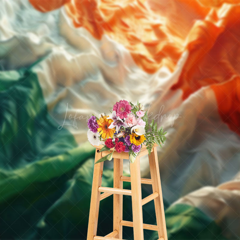 Lofaris Vintage Ruffled Irish Flag Abstract Photo Backdrop