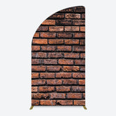 Lofaris Vintage Rural Red Black Brick Wall Half Moon Arch Backdrop