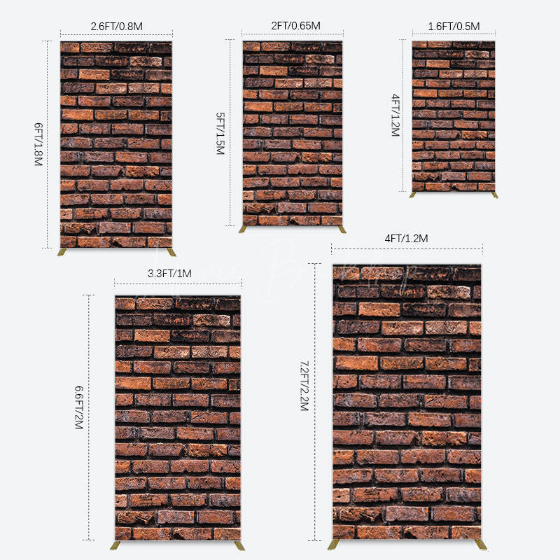 Lofaris Vintage Rural Red Black Brick Wall Rectangle Backdrop