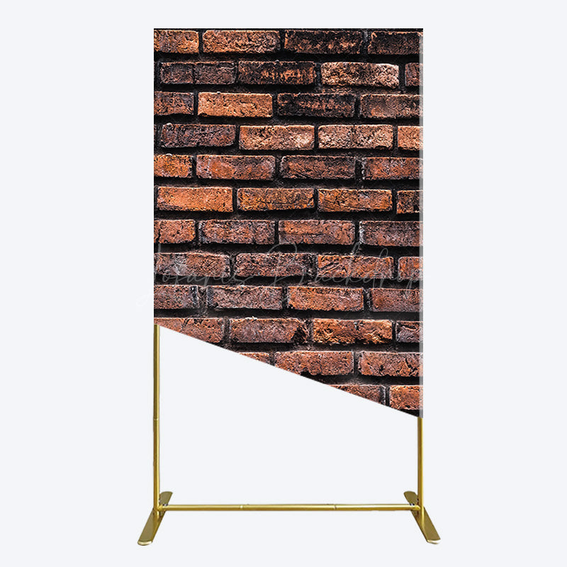 Lofaris Vintage Rural Red Black Brick Wall Rectangle Backdrop