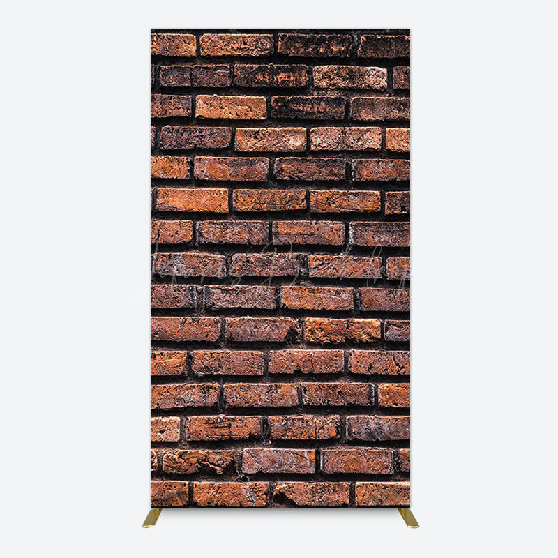 Lofaris Vintage Rural Red Black Brick Wall Rectangle Backdrop