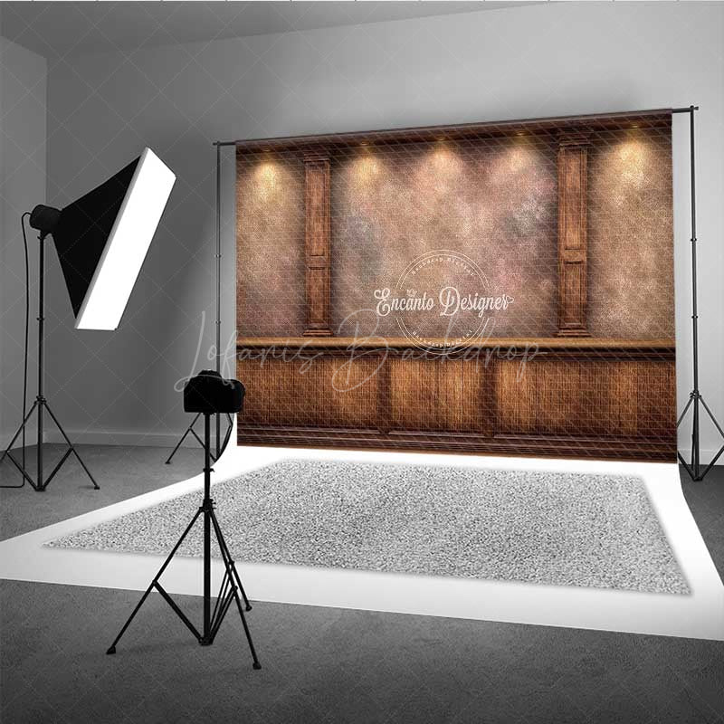 Lofaris Vintage Textured Wood Wall Photography Backdrop Elegant Study or Library with Columns Dark Academia Photo Prop