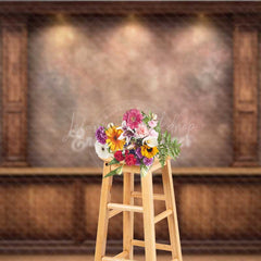 Lofaris Vintage Textured Wood Wall Photography Backdrop Elegant Study or Library with Columns Dark Academia Photo Prop