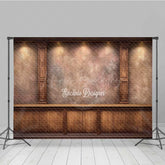 Lofaris Vintage Textured Wood Wall Photography Backdrop Elegant Study or Library with Columns Dark Academia Photo Prop