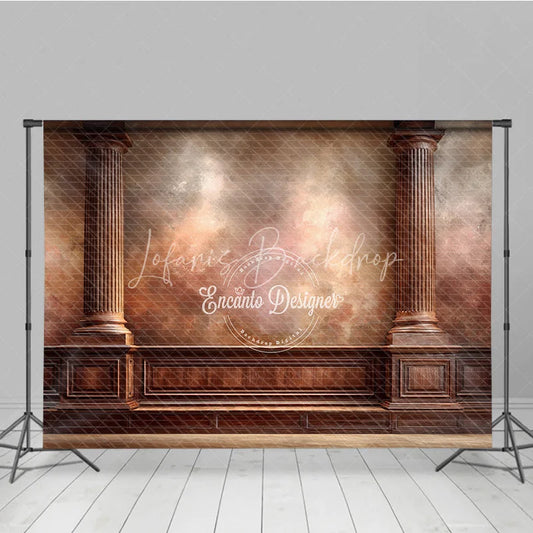 Lofaris Vintage Wall Photography Backdrop Ornate Wood Columns with Textured Fine Art Portrait Background