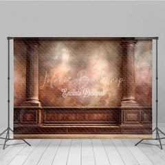 Lofaris Vintage Wall Photography Backdrop Ornate Wood Columns with Textured Fine Art Portrait Background