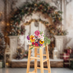 Lofaris Vintage Wall Wreath Berry Arch Christmas Backdrop