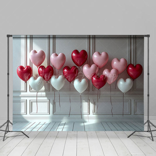 Lofaris Vintage White Wall Romantic Balloons Photo Backdrop