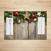 Lofaris Vintage Wood Leaves Star Xmas Set Of 4 Placemats