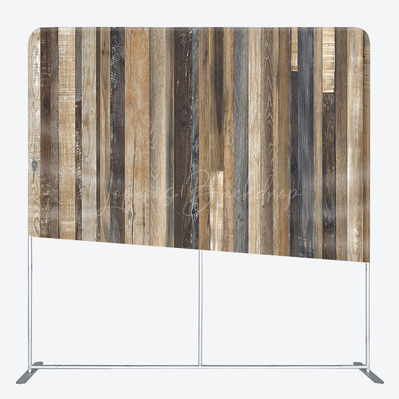 Lofaris Vintage Wooden Stripe Photo Square Tension Backdrop