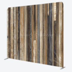 Lofaris Vintage Wooden Stripe Photo Square Tension Backdrop
