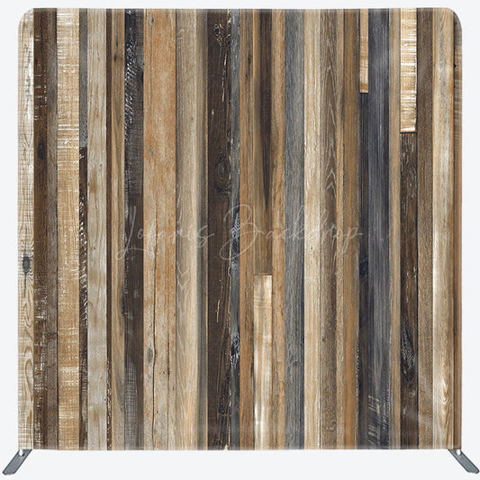 Lofaris Vintage Wooden Stripe Photo Square Tension Backdrop