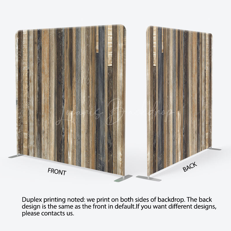 Lofaris Vintage Wooden Stripe Photo Square Tension Backdrop