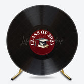 Lofaris Vinyl Records Bachelor Cap Round Graduation Backdrop