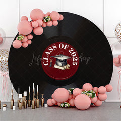 Lofaris Vinyl Records Bachelor Cap Round Graduation Backdrop