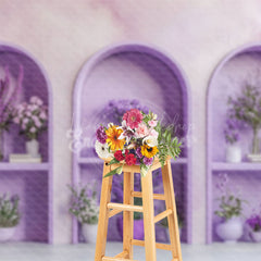 Lofaris Violet Arch Door Floral Spring Photography Backdrop