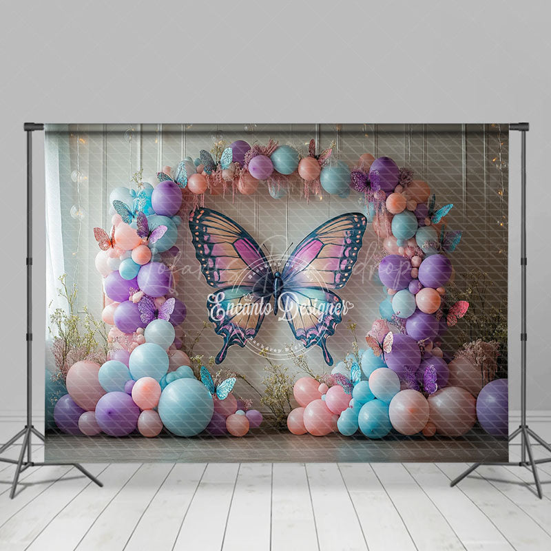 Lofaris Violet Butterfly Balloons Fancy Wedding Backdrop