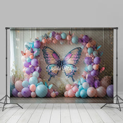 Lofaris Violet Butterfly Balloons Fancy Wedding Backdrop