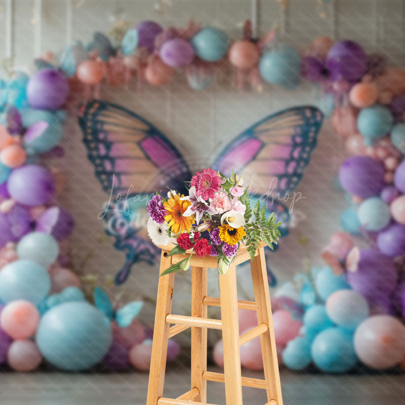Lofaris Violet Butterfly Balloons Fancy Wedding Backdrop